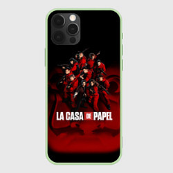 Чехол для iPhone 12 Pro ГЕРОИ СЕРИАЛА БУМАЖНЫЙ ДОМ - LA CASA DE PAPEL, цвет: 3D-салатовый
