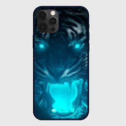 Чехол для iPhone 12 Pro Неоновый водяной тигр 2022, цвет: 3D-черный