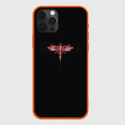Чехол iPhone 12 Pro Стрекоза Red Neon Theme