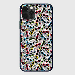 Чехол для iPhone 12 Pro Модные Собачки, цвет: 3D-черный