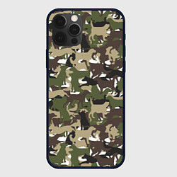 Чехол для iPhone 12 Pro Камуфляж из Собак Camouflage, цвет: 3D-черный