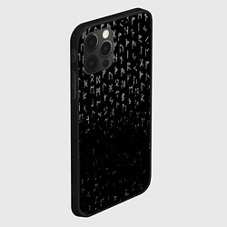 Чехол для iPhone 12 Pro МЕТАЛЛИЧЕСКИЕ РУНЫ, БРЫЗГИ КРАСОК, цвет: 3D-черный — фото 2