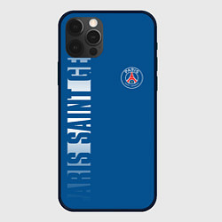 Чехол для iPhone 12 Pro PSG PARIS SAINT GERMAIN WHITE LINE SPORT, цвет: 3D-черный