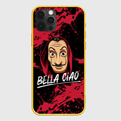 Чехол для iPhone 12 Pro БУМАЖНЫЙ ДОМ LA CASA DE PAPEL BELLA CIAO, цвет: 3D-желтый