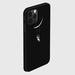 Чехол для iPhone 12 Pro Лунные качели dark grey theme, цвет: 3D-черный — фото 2