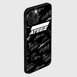 Чехол для iPhone 12 Pro ATEEZ БЕЛЫЕ АВТОГРАФЫ УЗОР, цвет: 3D-черный — фото 2