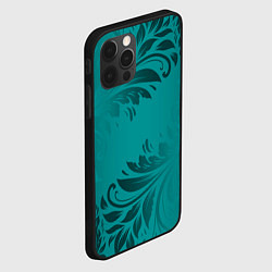 Чехол для iPhone 12 Pro Малахитовые листья, цвет: 3D-черный — фото 2