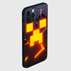 Чехол для iPhone 12 Pro ОГНЕННЫЙ КРИПЕР 3D ПЛИТЫ FIRE CREEPER, цвет: 3D-черный — фото 2