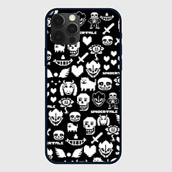 Чехол iPhone 12 Pro UNDERTALE PATTERN БЕЛЫЙ