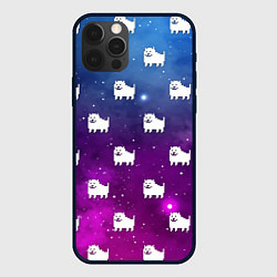 Чехол для iPhone 12 Pro UNDERTALE DOGS PATTERN SPACE, цвет: 3D-черный