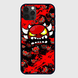 Чехол для iPhone 12 Pro Геометри Дэш красный демон Geometry Dash, цвет: 3D-черный