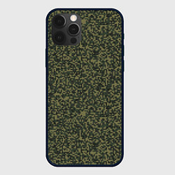 Чехол для iPhone 12 Pro Цифра Флора пиксельный камуфляж, цвет: 3D-черный
