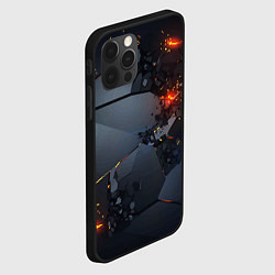 Чехол для iPhone 12 Pro НЕОНОВЫЙ ВЗРЫВ ПЛИТЫ, ОБЛОМКИ NEON EXPLOSION, цвет: 3D-черный — фото 2