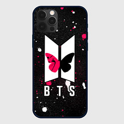 Чехол для iPhone 12 Pro BTS Бабочка, цвет: 3D-черный