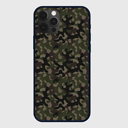 Чехол iPhone 12 Pro Лесной Охотничий Камуфляж
