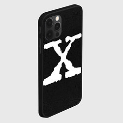 Чехол для iPhone 12 Pro X files logo на чёрном, цвет: 3D-черный — фото 2