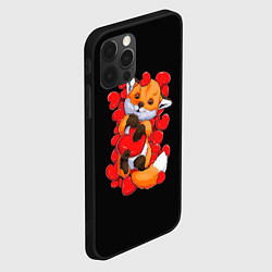 Чехол для iPhone 12 Pro Лиса Символ любви, цвет: 3D-черный — фото 2