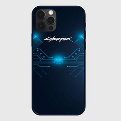 Чехол для iPhone 12 Pro Cyberpunk Неоновая микросхема, цвет: 3D-черный