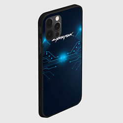 Чехол для iPhone 12 Pro Cyberpunk Неоновая микросхема, цвет: 3D-черный — фото 2