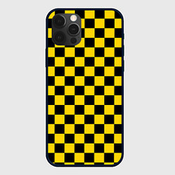 Чехол iPhone 12 Pro Такси Шахматные Клетки