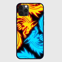 Чехол iPhone 12 Pro НЕОНОВЫЕ ДРАКОНЫ NEON DRAGONS