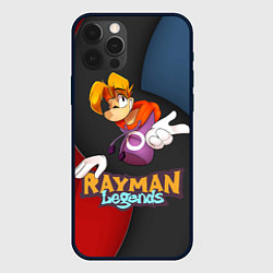 Чехол iPhone 12 Pro Rayman на абстрактном фоне