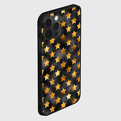 Чехол для iPhone 12 Pro Золотые звезды на черном, цвет: 3D-черный — фото 2