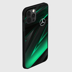 Чехол для iPhone 12 Pro MERCEDES-BENZ AMG NEON STRIPES PETRONAS, цвет: 3D-черный — фото 2