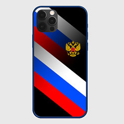 Чехол iPhone 12 Pro ФЛАГ РОССИИ ЛИНИИ