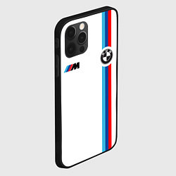 Чехол для iPhone 12 Pro БМВ 3 STRIPE BMW WHITE, цвет: 3D-черный — фото 2