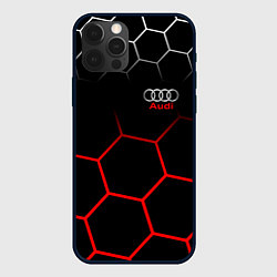 Чехол для iPhone 12 Pro АУДИ Autosport Соты, цвет: 3D-черный