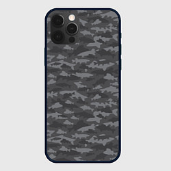 Чехол iPhone 12 Pro Тёмно-Серый Камуфляж Рыбака