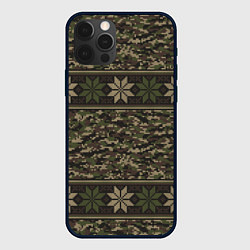 Чехол для iPhone 12 Pro Камуфляжный Свитер Алатырь, цвет: 3D-черный