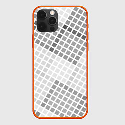 Чехол для iPhone 12 Pro Серая клетка, цвет: 3D-красный