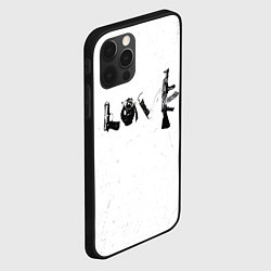 Чехол для iPhone 12 Pro Banksy Бэнкси LOVE, цвет: 3D-черный — фото 2