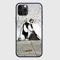 Чехол iPhone 12 Pro Banksy - Бэнкси уборщица