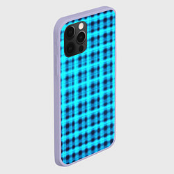 Чехол для iPhone 12 Pro Неоновый узор в клеточку Голубая клетка Светящиеся, цвет: 3D-светло-сиреневый — фото 2