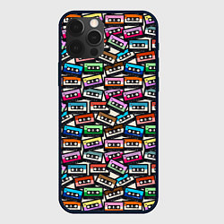 Чехол для iPhone 12 Pro Ретро Музыка Аудиокассеты, цвет: 3D-черный