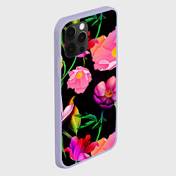 Чехол для iPhone 12 Pro Цветочный узор Floral pattern, цвет: 3D-светло-сиреневый — фото 2