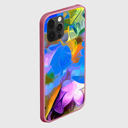 Чехол для iPhone 12 Pro Цветочный узор Summer, цвет: 3D-малиновый — фото 2
