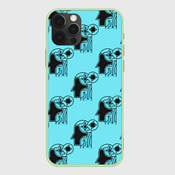 Чехол для iPhone 12 Pro МИКРОСХЕМА ГОЛОВЫ, цвет: 3D-салатовый