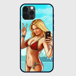 Чехол для iPhone 12 Pro GTA Beach girl, цвет: 3D-черный