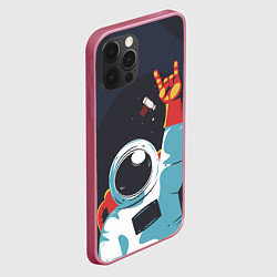 Чехол для iPhone 12 Pro Космос Поехали!, цвет: 3D-малиновый — фото 2