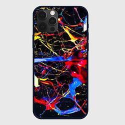 Чехол для iPhone 12 Pro Импрессионизм Vanguard neon pattern, цвет: 3D-черный