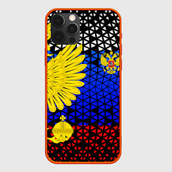 Чехол для iPhone 12 Pro Герб флаг россии, цвет: 3D-красный