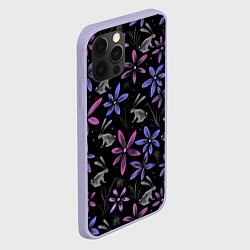 Чехол для iPhone 12 Pro Зайцы в ночном саду, цвет: 3D-светло-сиреневый — фото 2