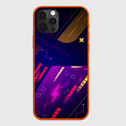 Чехол для iPhone 12 Pro Cyber neon pattern Vanguard, цвет: 3D-красный