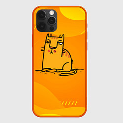 Чехол iPhone 12 Pro Рисованный желтый кот