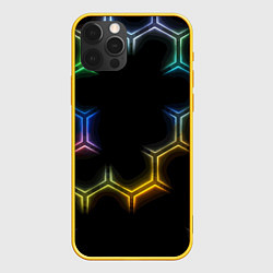 Чехол для iPhone 12 Pro Геометрический узор Neon, цвет: 3D-желтый