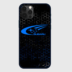 Чехол для iPhone 12 Pro SUBARU - Соты, цвет: 3D-черный